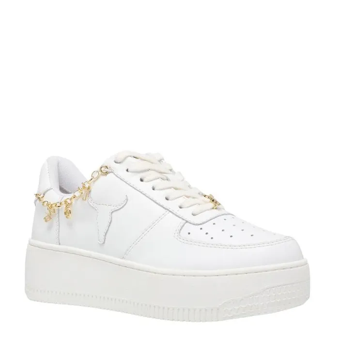 Windsor Smith Platform Sneakers Women ROSES WHITE LEATHER GOLD SNEAKERS