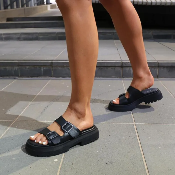 Windsor Smith Sandals Women LULLABY BLACK LEATHER SANDALS Windsor Smith Sandals Women LULLABY BLACK LEATHER SANDALS