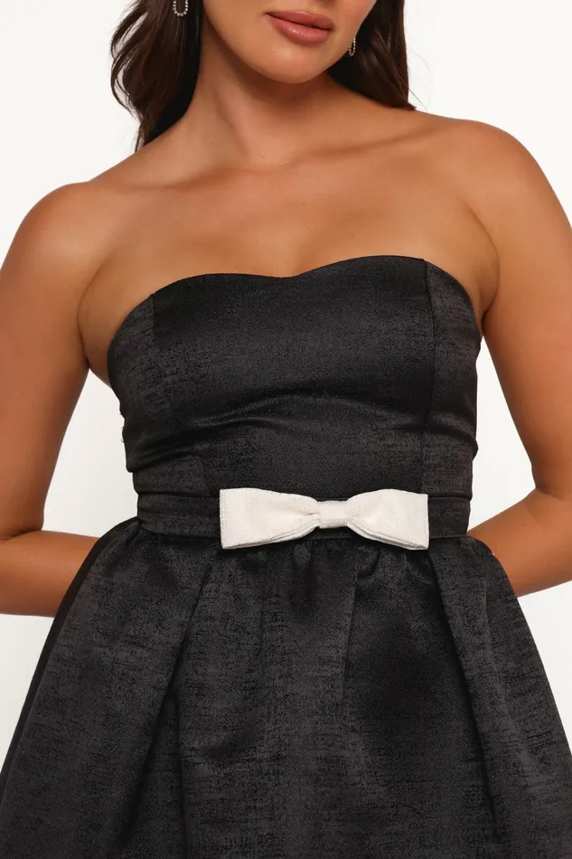 Winter Dresses Petal and Pup Women Valentina Mini Bow Dress BlackIvory
