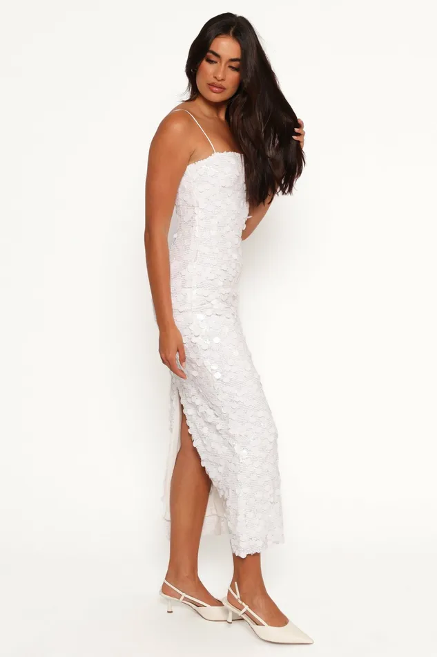 Winter Dresses Women Letta Midi Dress White Petal and Pup