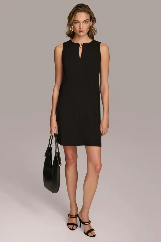 Women ALINE DRESS WITH KEYHOLE Black Donna Karan New York Dresses And Jumpsuits Women ALINE DRESS WITH KEYHOLE Black Donna Karan New York Dresses And Jumpsuits