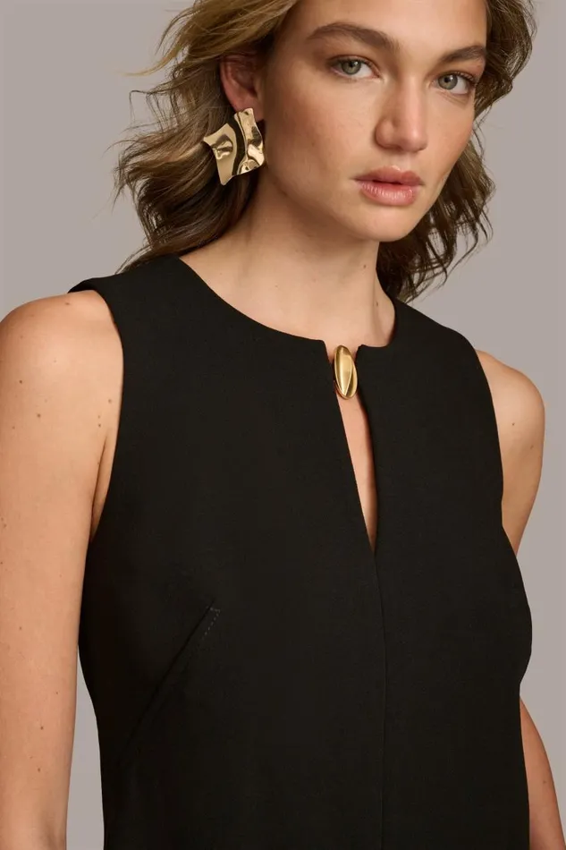 Women ALINE DRESS WITH KEYHOLE Black Donna Karan New York Dresses And Jumpsuits Women ALINE DRESS WITH KEYHOLE Black Donna Karan New York Dresses And Jumpsuits
