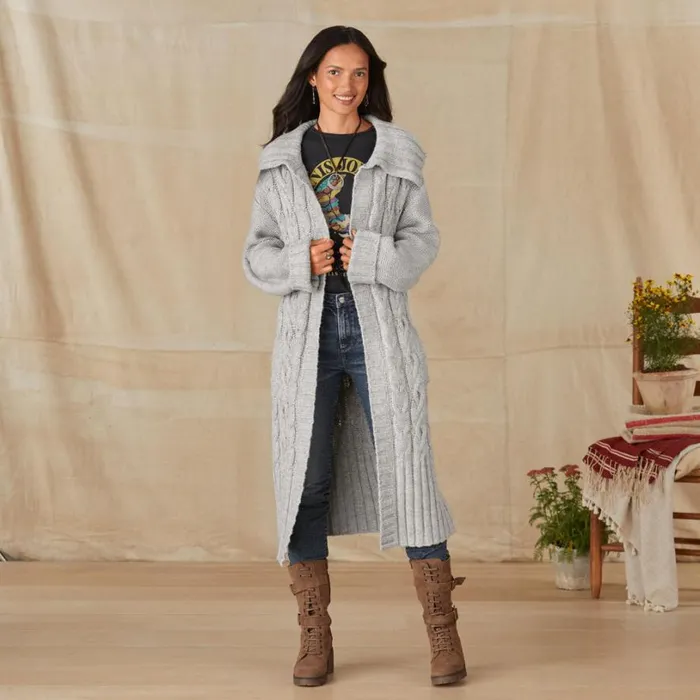 Women Allendale Sweater Coat Silver Gray Sundance Catalog Sweaters