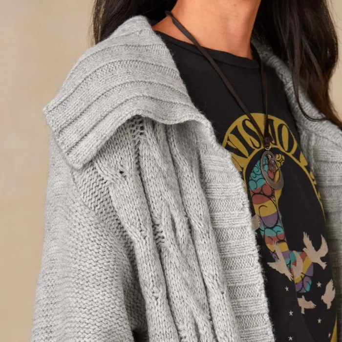 Women Allendale Sweater Coat Silver Gray Sundance Catalog Sweaters