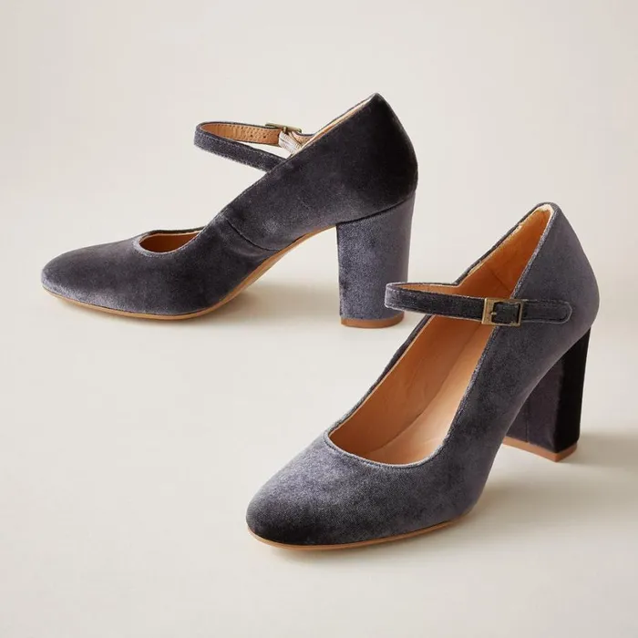 Women Alta Velvet Heels Charcoal Sundance Catalog Shoes
