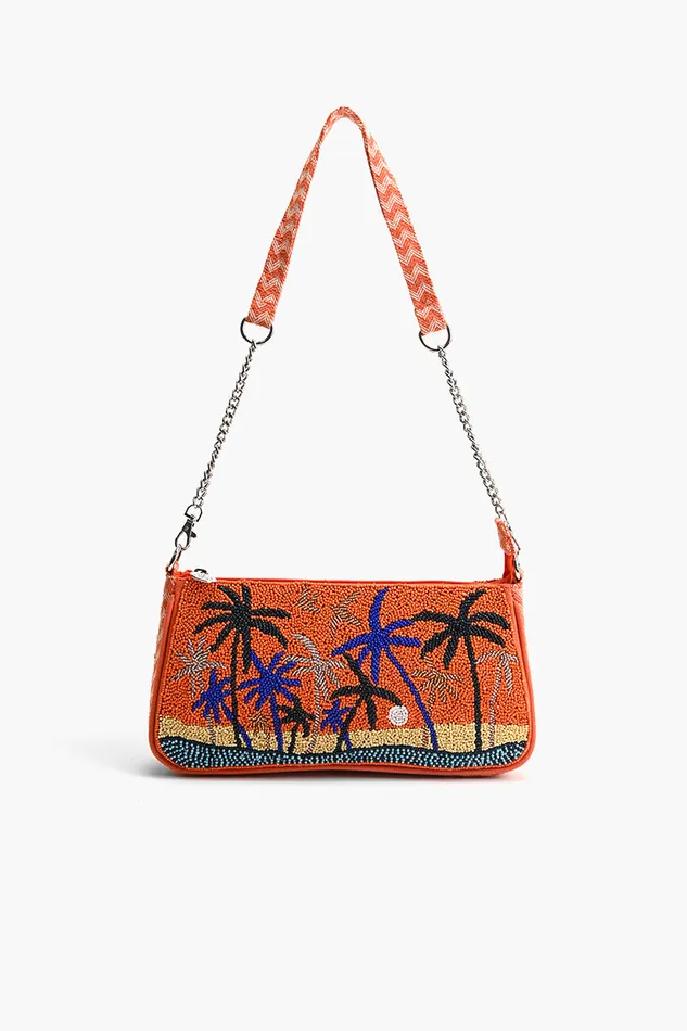 Women America and Beyond Miami Moonlit Palms Shoulder Bag Shoulder Bags