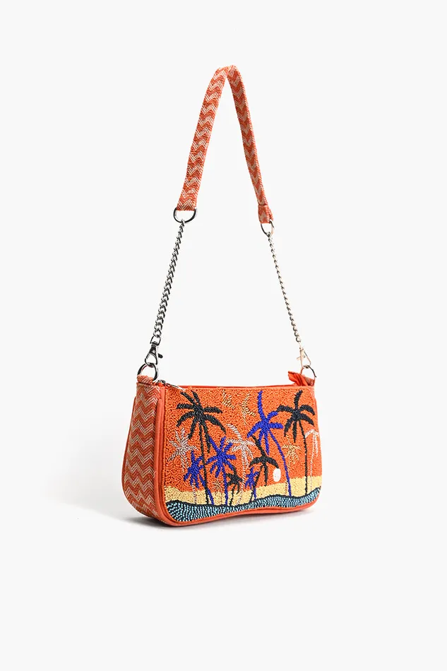 Women America and Beyond Miami Moonlit Palms Shoulder Bag Shoulder Bags