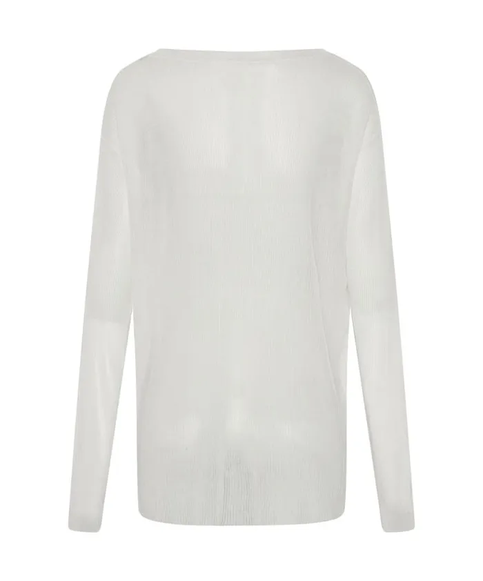 Women AMITY SHEER RIB KNIT TOP WHITE One Teaspoon Tops Women AMITY SHEER RIB KNIT TOP WHITE One Teaspoon Tops
