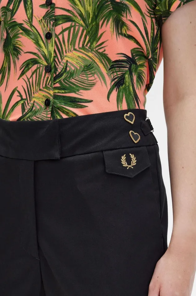 Women Amy Winehouse FoundationHigh Waist Trousers Coral Heat Fred Perry Trousers and Skirts