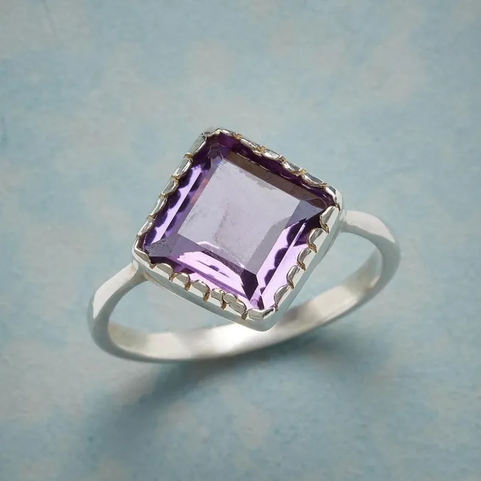 Women Angled Amethyst Ring Sundance Catalog Rings