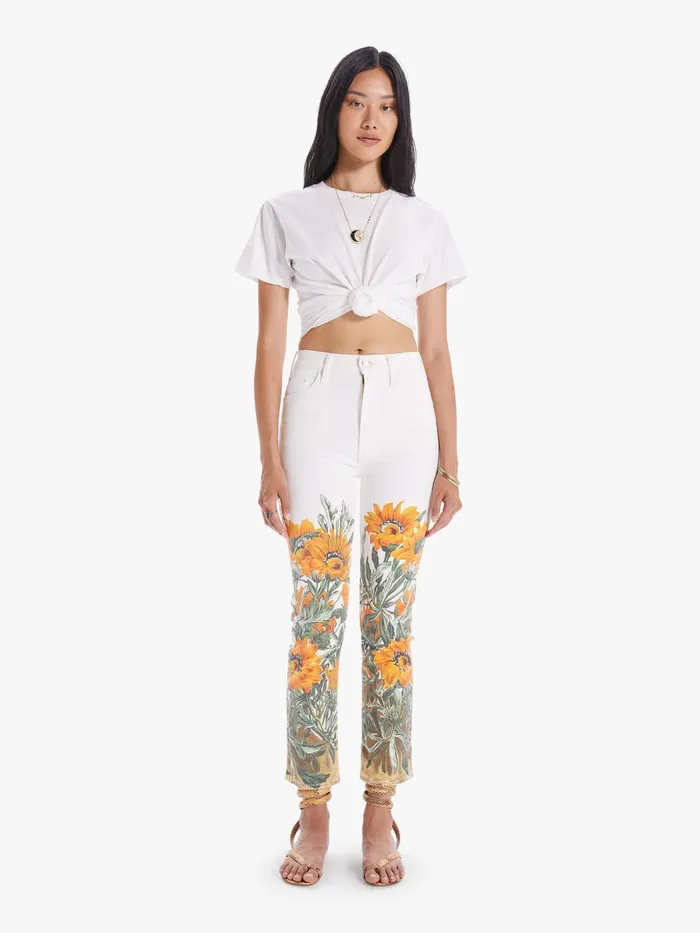 Women Ankle Mother Denim The High Waisted Rider Ankle White