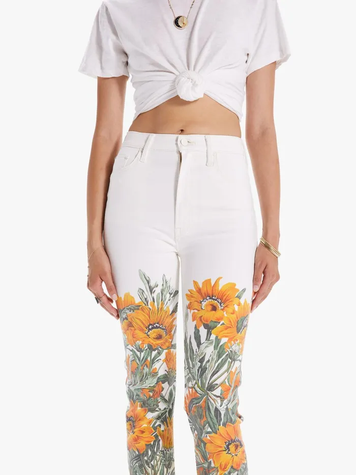 Women Ankle Mother Denim The High Waisted Rider Ankle White