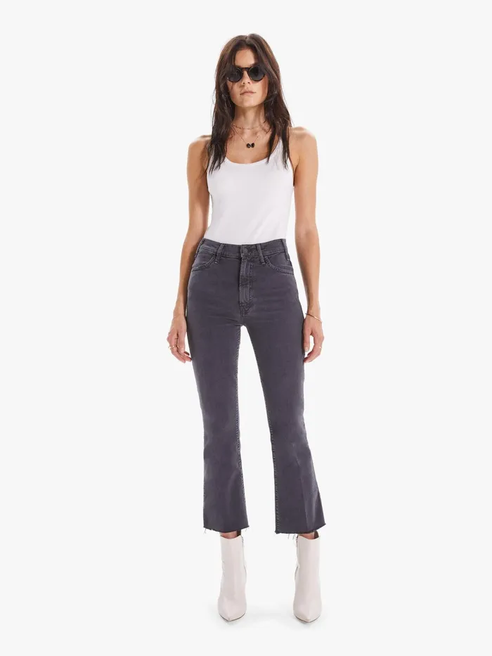 Women Ankle Mother Denim The Hustler Ankle Fray Charcoal