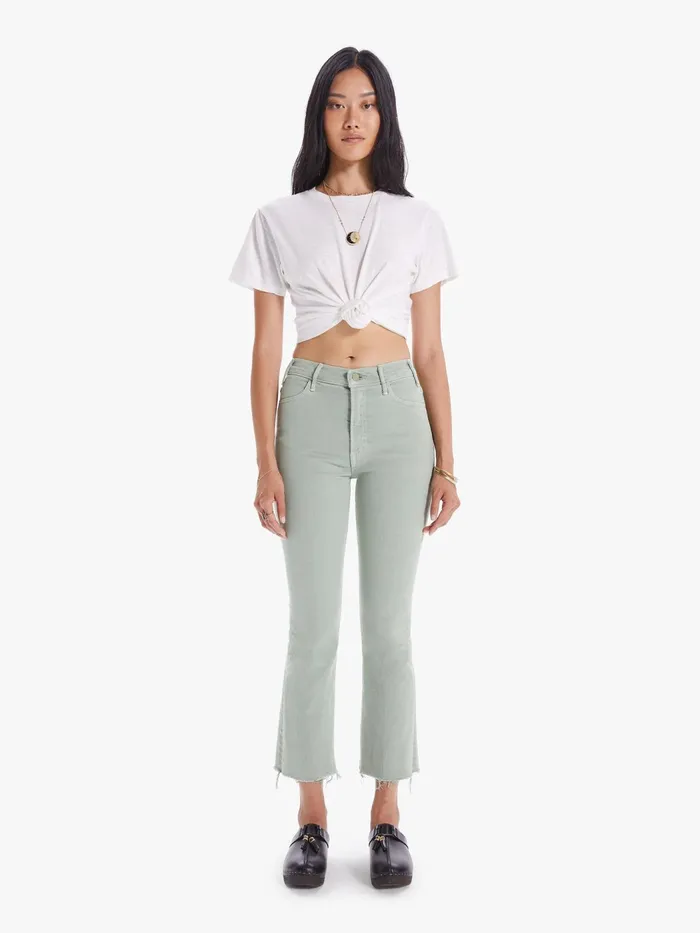 Women Ankle Mother Denim The Hustler Ankle Fray Lightpastel Green