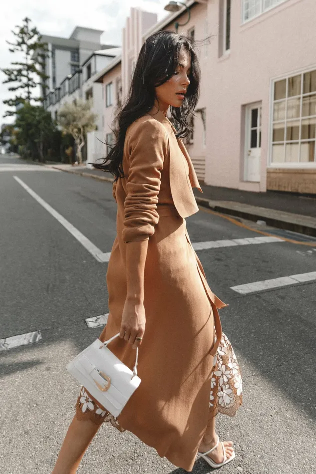Women Audrina Cardigan Camel Sweaters Petal and Pup