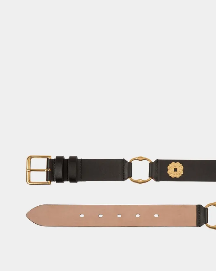 Women Bally Belts Arkle 105 Cm Belt In Black Leather Black Women Bally Belts Arkle 105 Cm Belt In Black Leather Black