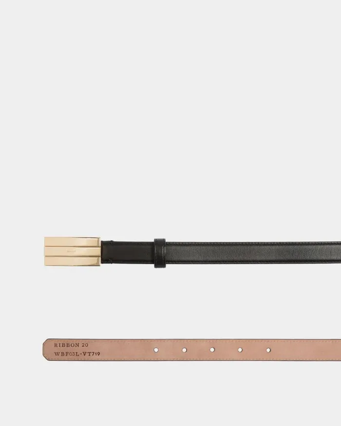 Women Bally Belts Ollam 20mm Belt In Black Leather Black Women Bally Belts Ollam 20mm Belt In Black Leather Black