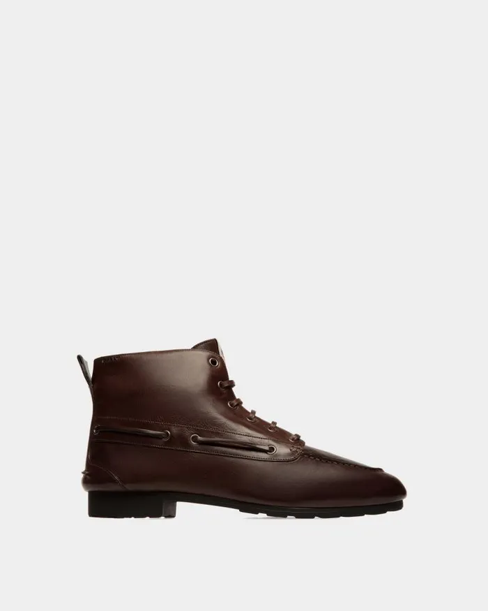Women Bally Boots and Ankle Boots Winter Capsule Bootie In Ebano Leather Brown