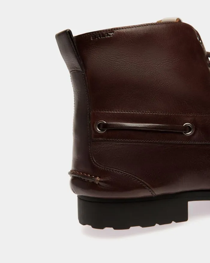 Women Bally Boots and Ankle Boots Winter Capsule Bootie In Ebano Leather Brown Women Bally Boots and Ankle Boots Winter Capsule Bootie In Ebano Leather Brown