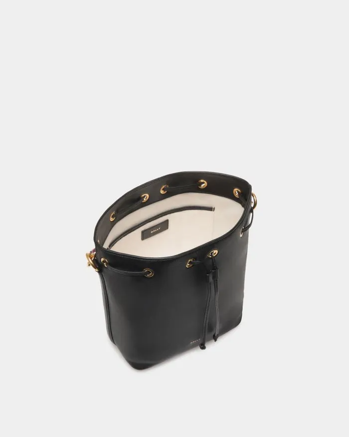 Women Bally Crossbody Bags Code Bucket Bag In Black Leather Black