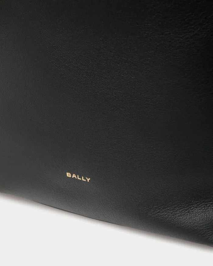 Women Bally Crossbody Bags Code Bucket Bag In Black Leather Black