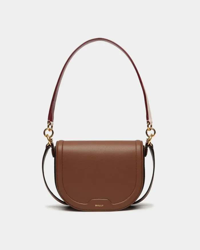 Women Bally Crossbody Bags Code Crossbody Bag In Brown Leather Brown