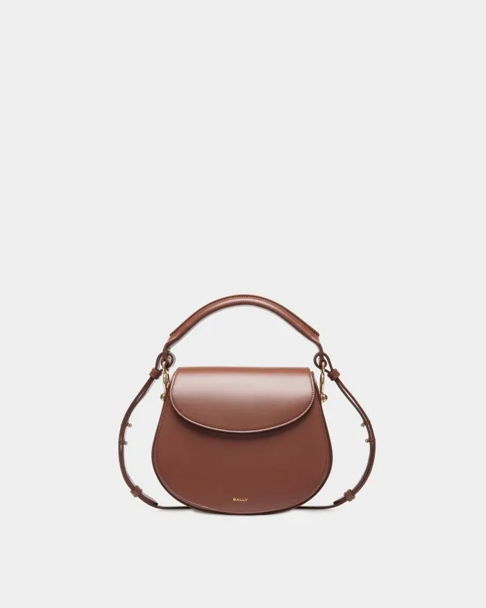 Women Bally Crossbody Bags Lune Crossbody Bag In Brown Leather Brown