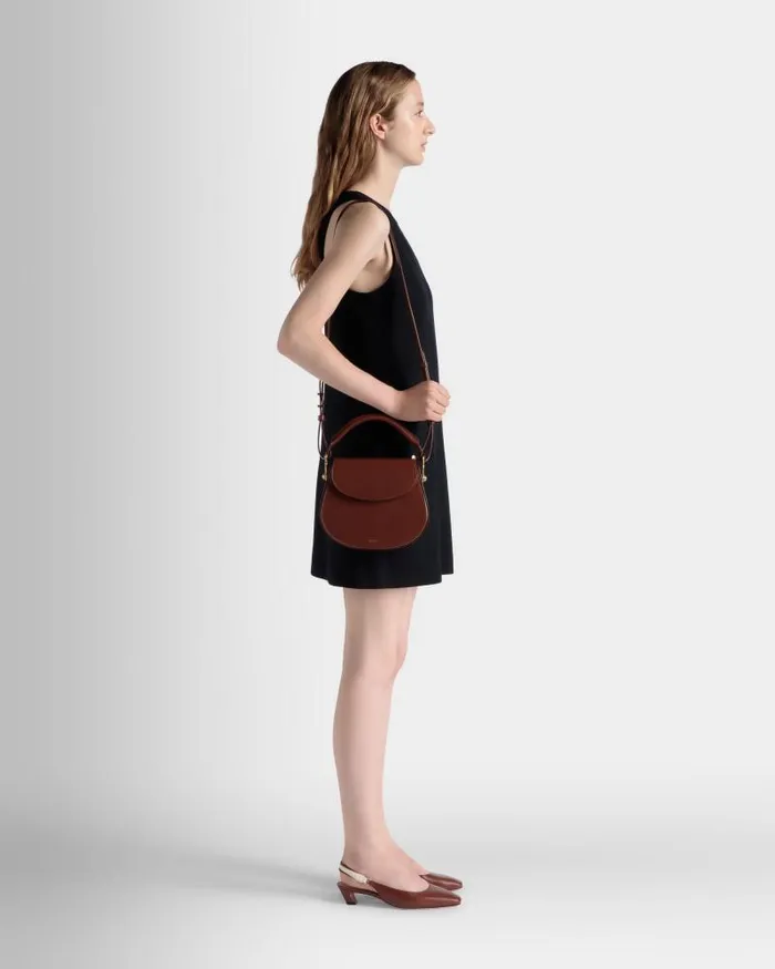 Women Bally Crossbody Bags Lune Crossbody Bag In Brown Leather Brown Women Bally Crossbody Bags Lune Crossbody Bag In Brown Leather Brown