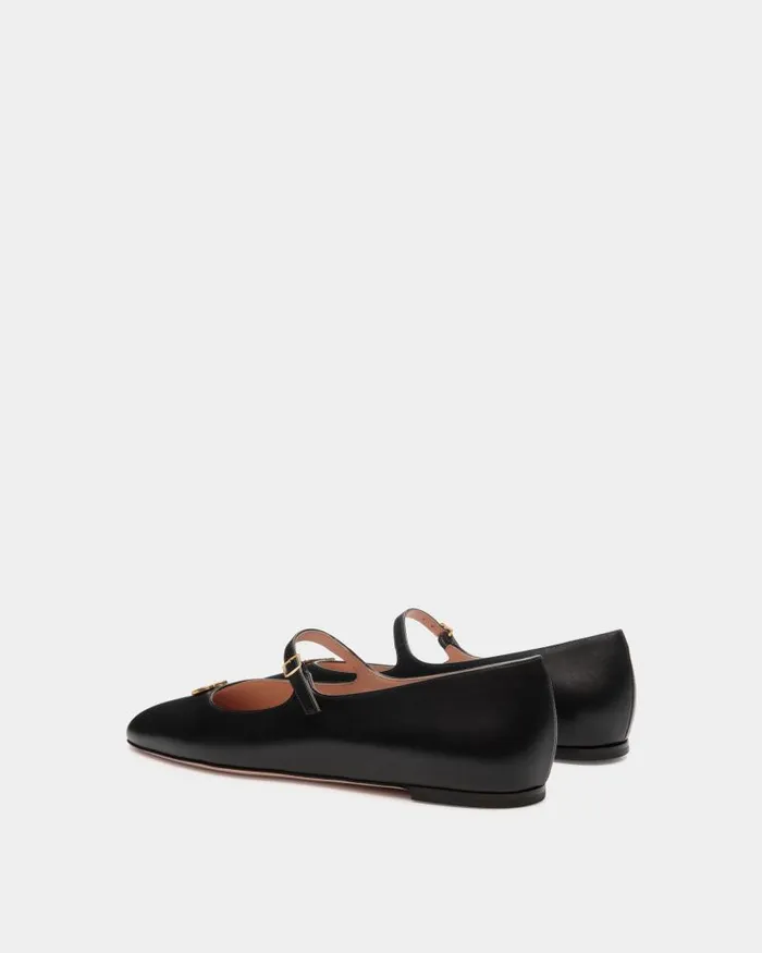 Women Bally Flats and Moccasins Ballyrina MaryJane Flat In Black Leather Black Women Bally Flats and Moccasins Ballyrina MaryJane Flat In Black Leather Black