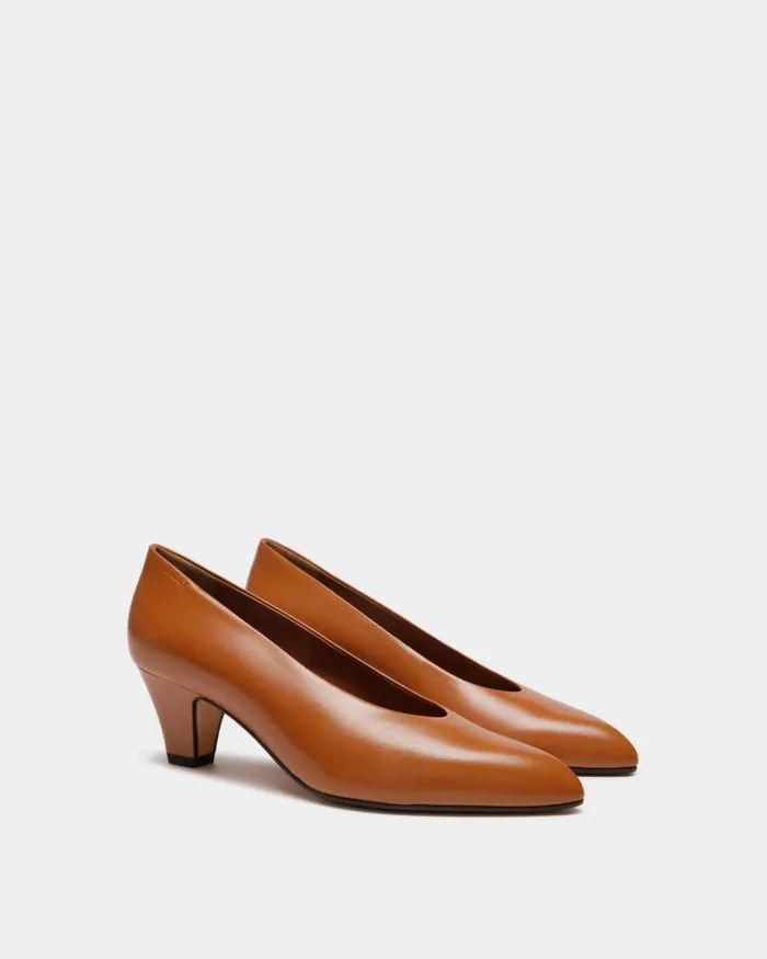 Women Bally Pumps Alva Pump In Brown Leather Brown Women Bally Pumps Alva Pump In Brown Leather Brown