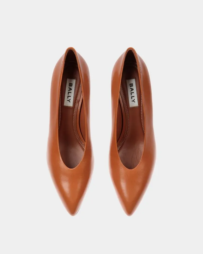 Women Bally Pumps Alva Pump In Brown Leather Brown Women Bally Pumps Alva Pump In Brown Leather Brown