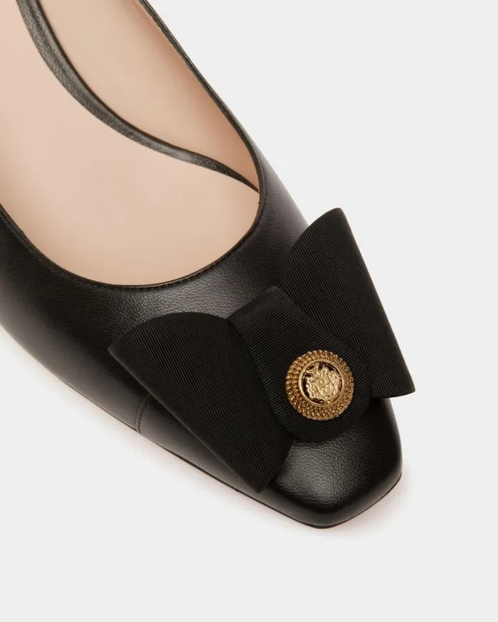 Women Bally Pumps BBow Pump In Black Leather Black Women Bally Pumps BBow Pump In Black Leather Black