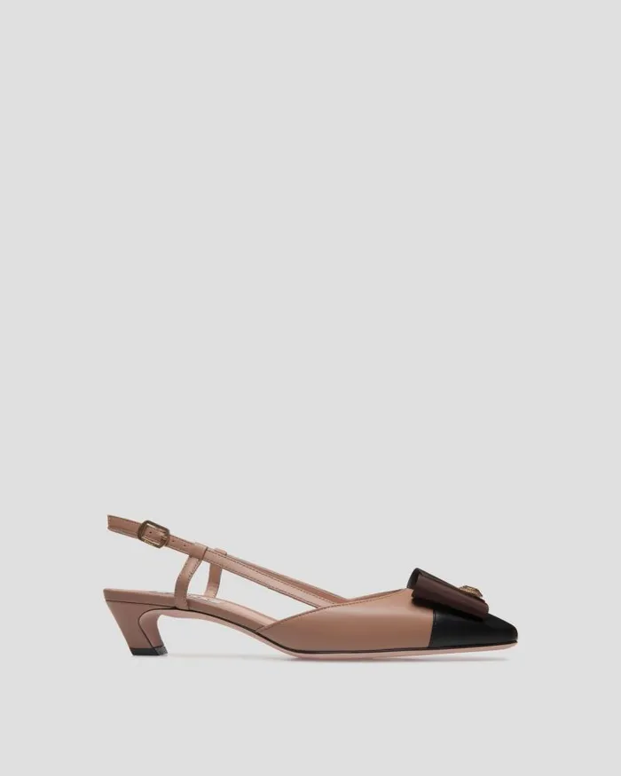 Women Bally Pumps BBow Slingback Pump In Praline Beige Leather Beige