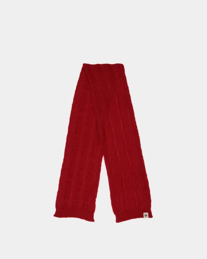 Women Bally Scarves Scarf In Candy Red Mohair And Silk Red
