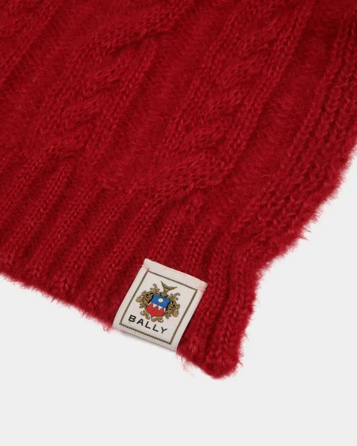 Women Bally Scarves Scarf In Candy Red Mohair And Silk Red Women Bally Scarves Scarf In Candy Red Mohair And Silk Red