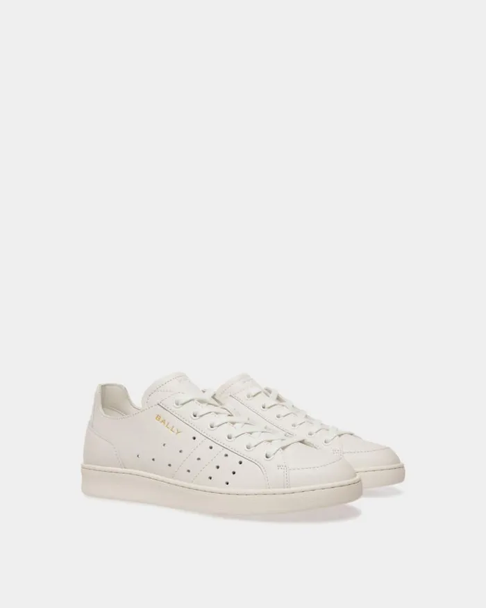 Women Bally Sneakers Tennis Sneaker In White Leather White Women Bally Sneakers Tennis Sneaker In White Leather White