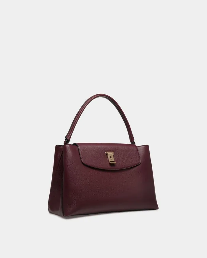 Women Bally Top Handle Bags Lock Me Top Handle Bag In Andorra Grained Leather Red Women Bally Top Handle Bags Lock Me Top Handle Bag In Andorra Grained Leather Red