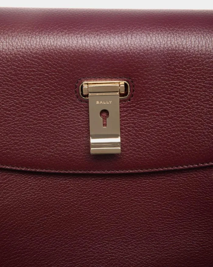Women Bally Top Handle Bags Lock Me Top Handle Bag In Andorra Grained Leather Red Women Bally Top Handle Bags Lock Me Top Handle Bag In Andorra Grained Leather Red