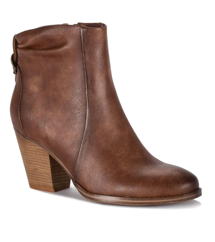 Women Baretraps Booties Charee Block Heel Bootie Brush Brown