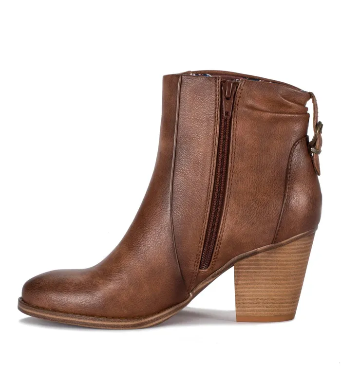 Women Baretraps Booties Charee Block Heel Bootie Brush Brown