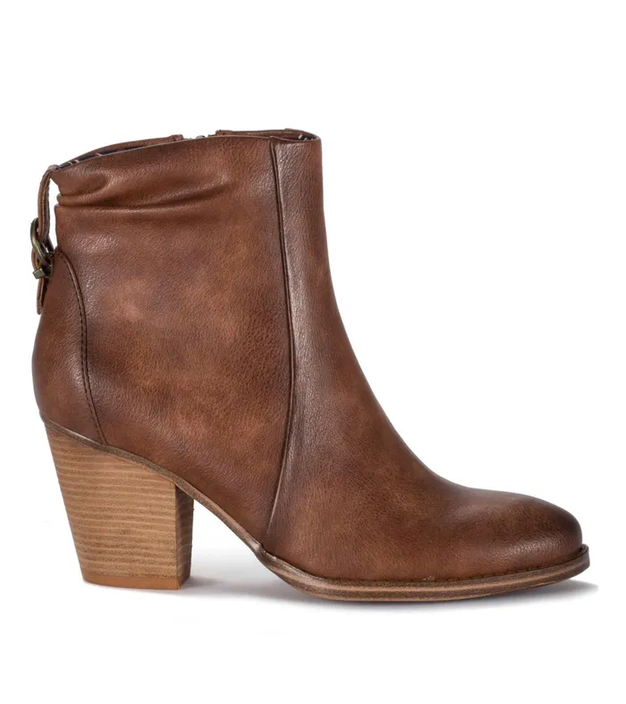 Women Baretraps Booties Charee Block Heel Bootie Brush Brown