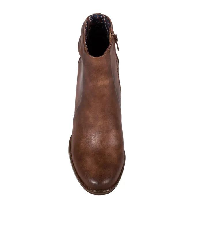 Women Baretraps Booties Charee Block Heel Bootie Brush Brown