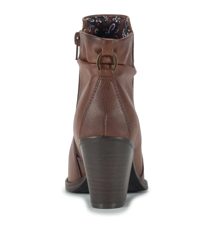 Women Baretraps Booties Crystal Block Heel Bootie Oak