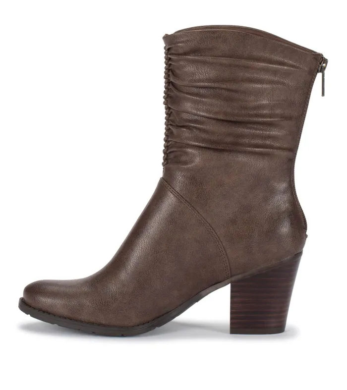 Women Baretraps Booties Leslie Block Heel Slouch Boot Dark Taupe