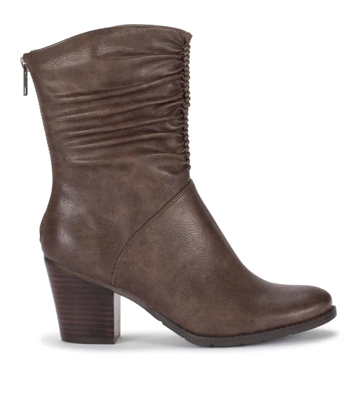 Women Baretraps Booties Leslie Block Heel Slouch Boot Dark Taupe