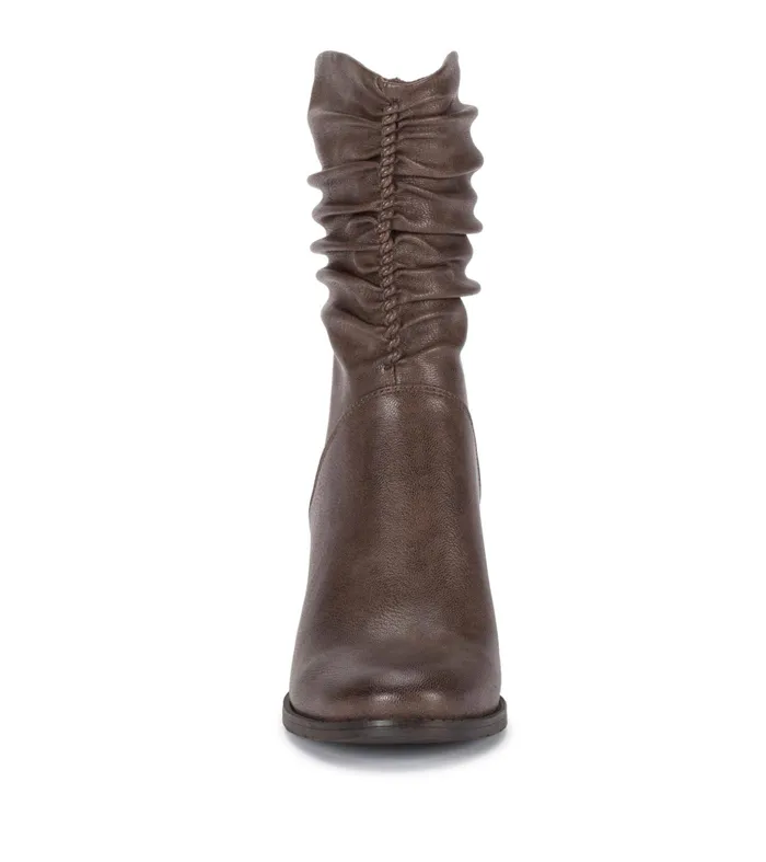 Women Baretraps Booties Leslie Block Heel Slouch Boot Dark Taupe