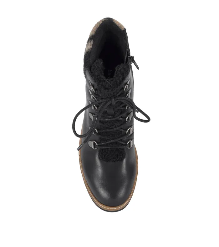 Women Baretraps Booties Nasha Lace Up Wedge Bootie Black