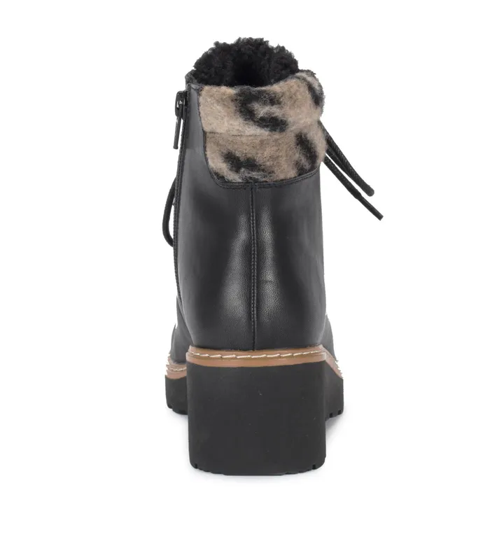 Women Baretraps Booties Nasha Lace Up Wedge Bootie Black