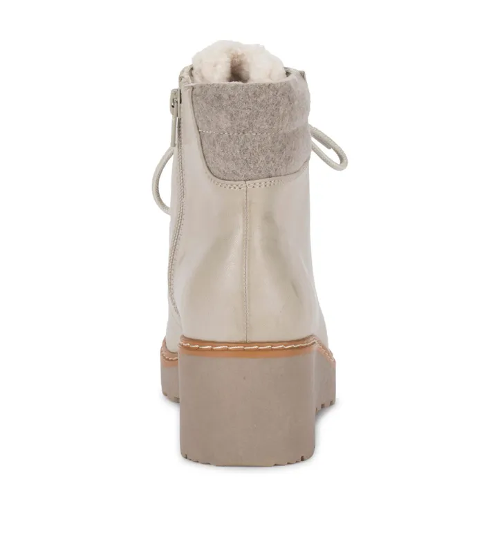Women Baretraps Booties Nasha Lace Up Wedge Bootie Taupe