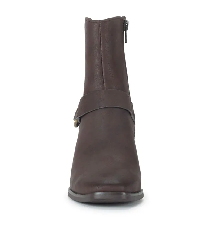 Women Baretraps Booties Tiana Block Heel Bootie Dark Brown